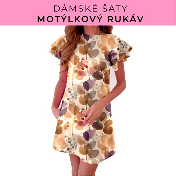 DÁMSKÝ střih - šaty s motýlkovým rukávem