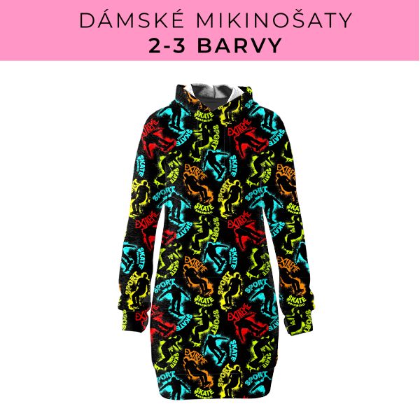 DÁMSKÝ střih - Mikinošaty 2-3 barvy