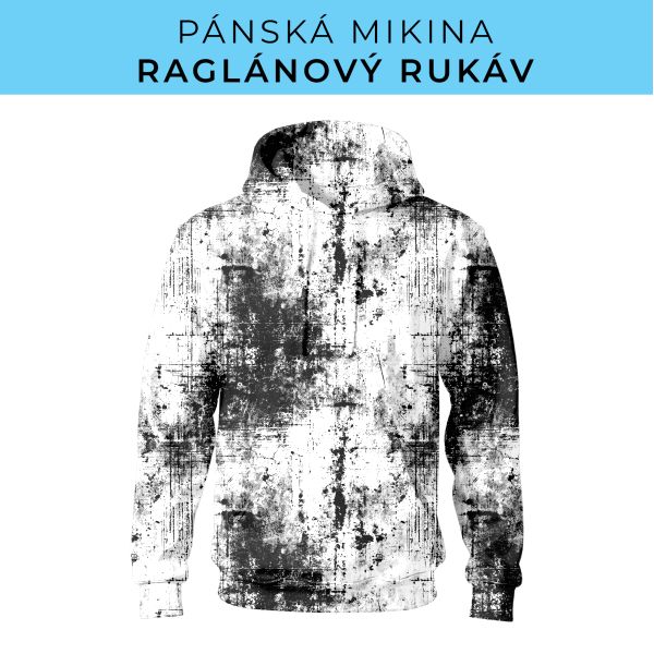 PÁNSKÝ střih - mikina raglan ZÁKLADNÍ s kapucí