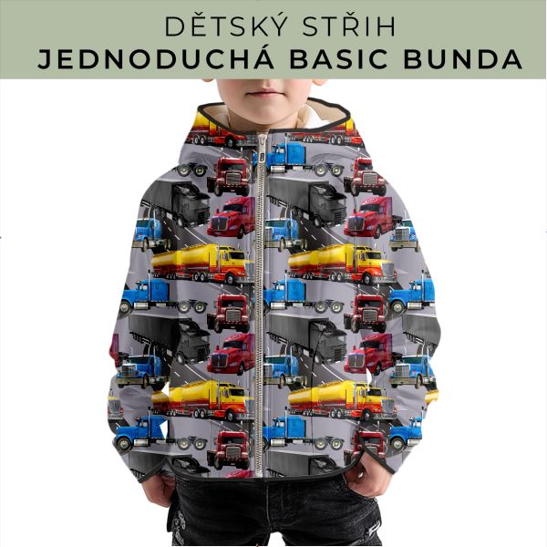Dětský střih - jednoduchá dětská BASIC  bunda