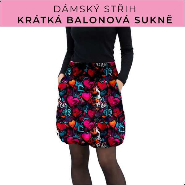 Dámský střih - balonová krátká sukně
