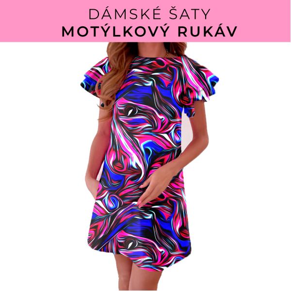 DÁMSKÝ střih - šaty s motýlkovým rukávem