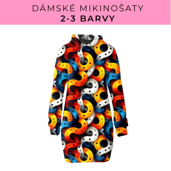 DÁMSKÝ střih - Mikinošaty 2-3 barvy
