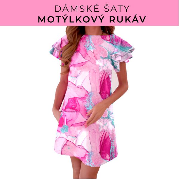 DÁMSKÝ střih - šaty s motýlkovým rukávem