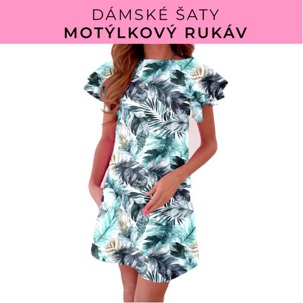 DÁMSKÝ střih - šaty s motýlkovým rukávem