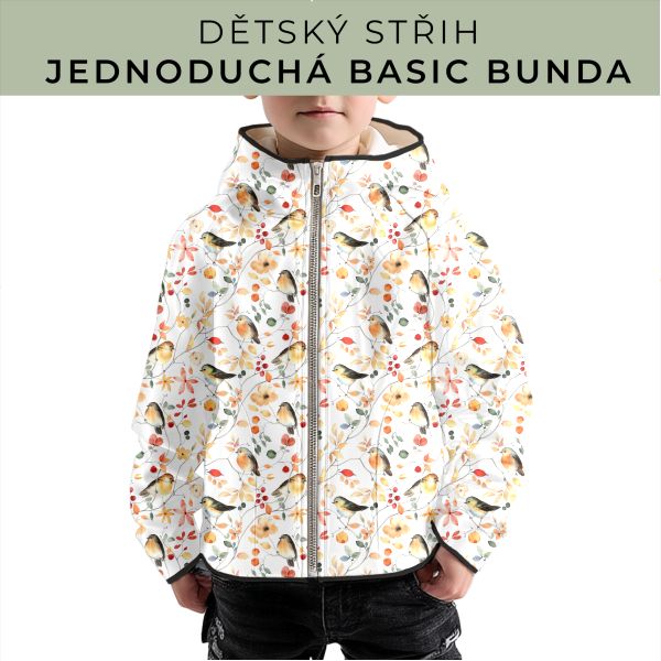 Dětský střih - jednoduchá dětská BASIC  bunda