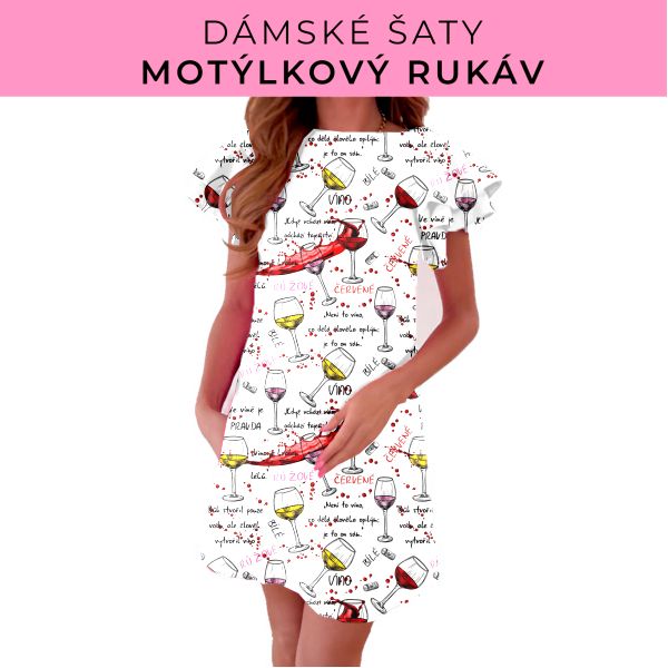DÁMSKÝ střih - šaty s motýlkovým rukávem