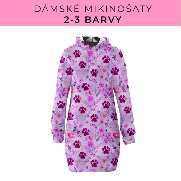 DÁMSKÝ střih - Mikinošaty 2-3 barvy
