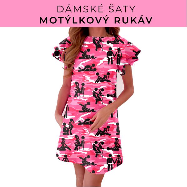 DÁMSKÝ střih - šaty s motýlkovým rukávem