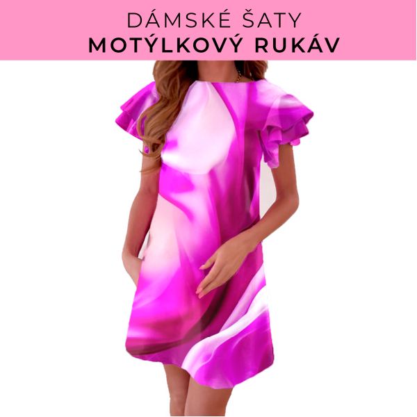 DÁMSKÝ střih - šaty s motýlkovým rukávem