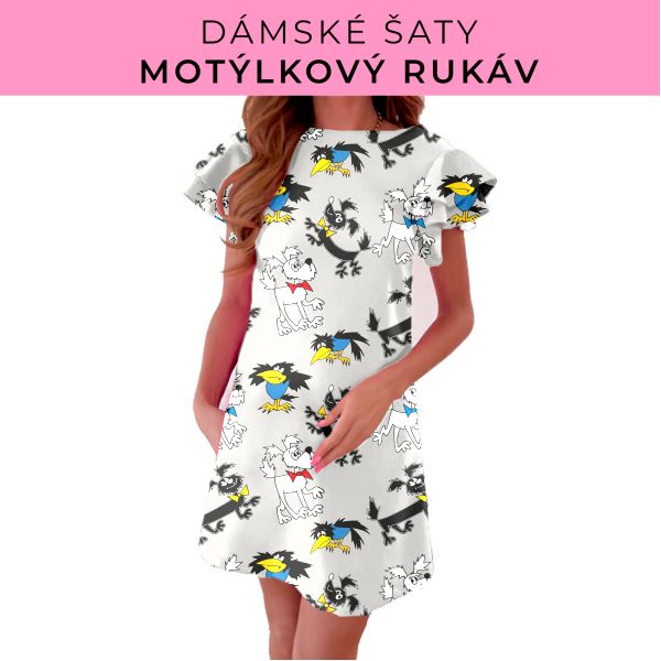DÁMSKÝ střih - šaty s motýlkovým rukávem
