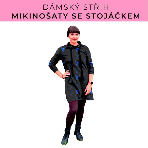 Dámský střih - mikinové šaty se stojáčkem