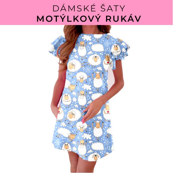 DÁMSKÝ střih - šaty s motýlkovým rukávem