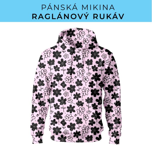PÁNSKÝ střih - mikina raglan ZÁKLADNÍ s kapucí