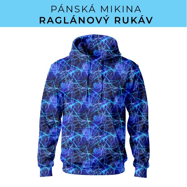 PÁNSKÝ střih - mikina raglan ZÁKLADNÍ s kapucí