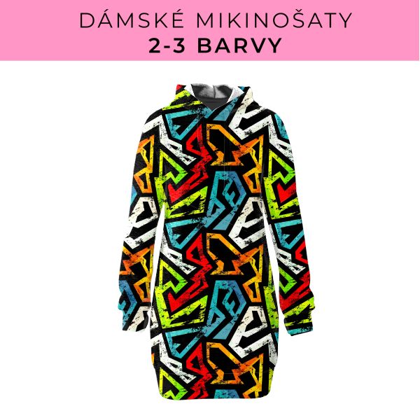 DÁMSKÝ střih - Mikinošaty 2-3 barvy