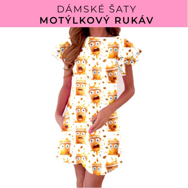 DÁMSKÝ střih - šaty s motýlkovým rukávem