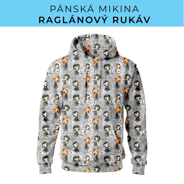 PÁNSKÝ střih - mikina raglan ZÁKLADNÍ s kapucí