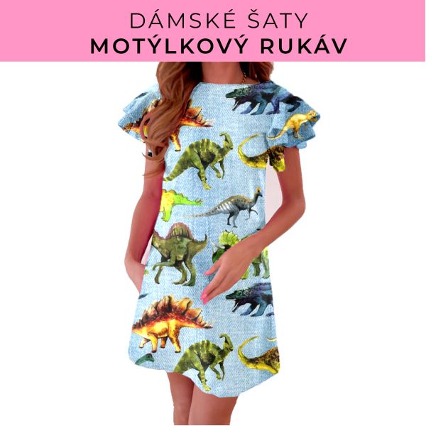DÁMSKÝ střih - šaty s motýlkovým rukávem