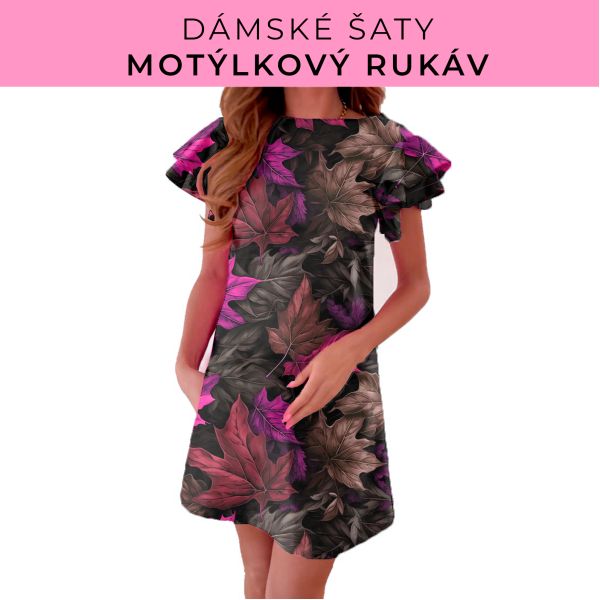 DÁMSKÝ střih - šaty s motýlkovým rukávem