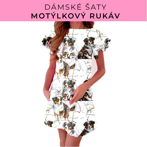 DÁMSKÝ střih - šaty s motýlkovým rukávem