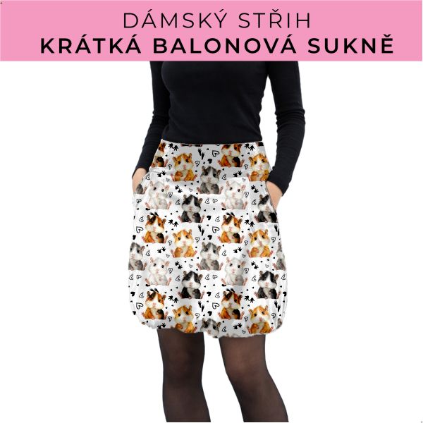 Dámský střih - balonová krátká sukně
