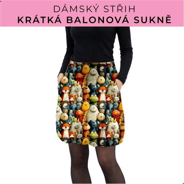 Dámský střih - balonová krátká sukně