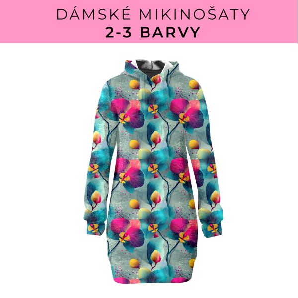 DÁMSKÝ střih - Mikinošaty 2-3 barvy