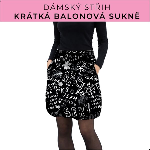 Dámský střih - balonová krátká sukně