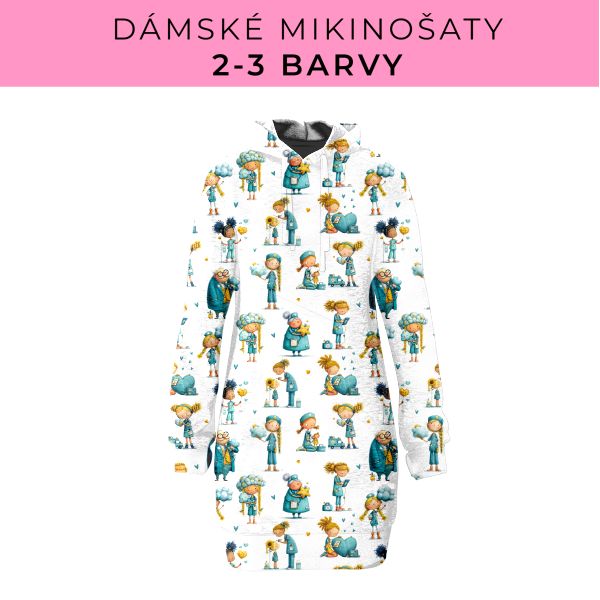 DÁMSKÝ střih - Mikinošaty 2-3 barvy