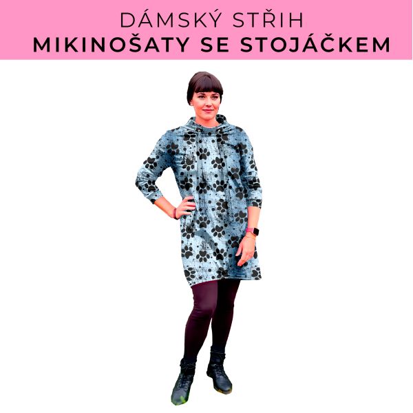 Dámský střih - mikinové šaty se stojáčkem