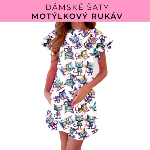 DÁMSKÝ střih - šaty s motýlkovým rukávem