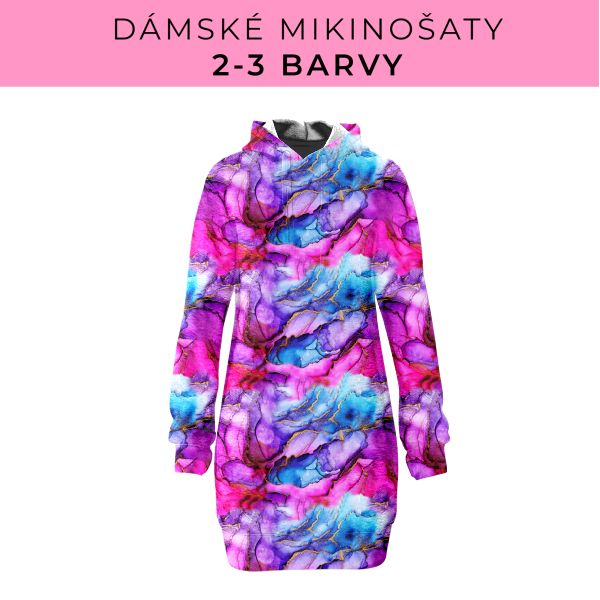 DÁMSKÝ střih - Mikinošaty 2-3 barvy