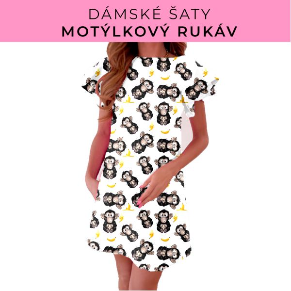 DÁMSKÝ střih - šaty s motýlkovým rukávem