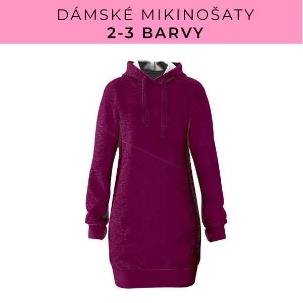 DÁMSKÝ střih - Mikinošaty 2-3 barvy