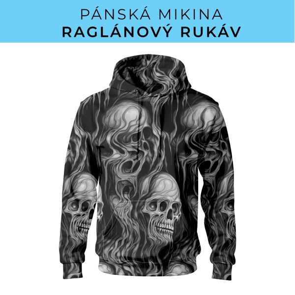 PÁNSKÝ střih - mikina raglan ZÁKLADNÍ s kapucí
