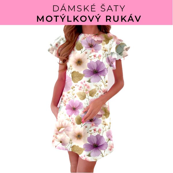 DÁMSKÝ střih - šaty s motýlkovým rukávem
