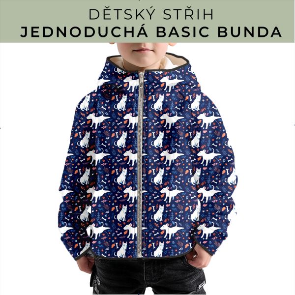 Dětský střih - jednoduchá dětská BASIC  bunda