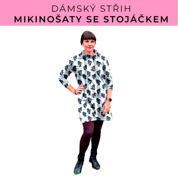 Dámský střih - mikinové šaty se stojáčkem