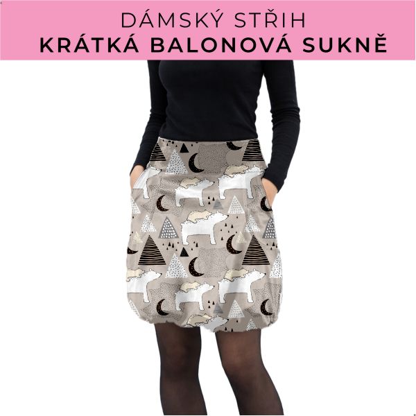 Dámský střih - balonová krátká sukně