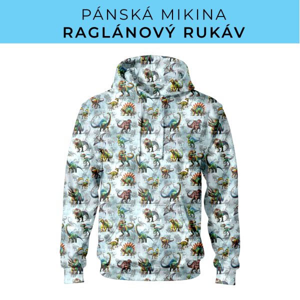 PÁNSKÝ střih - mikina raglan ZÁKLADNÍ s kapucí