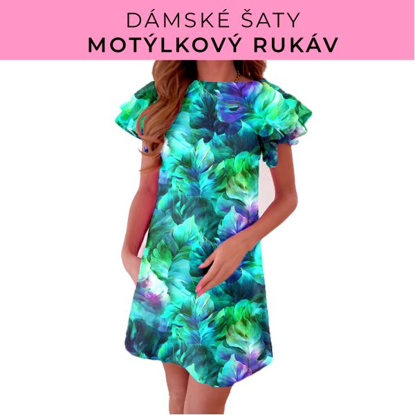 DÁMSKÝ střih - šaty s motýlkovým rukávem