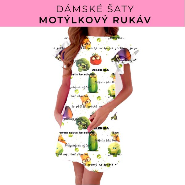 DÁMSKÝ střih - šaty s motýlkovým rukávem