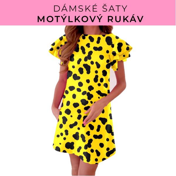 DÁMSKÝ střih - šaty s motýlkovým rukávem