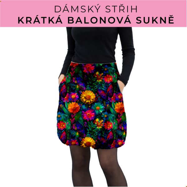 Dámský střih - balonová krátká sukně