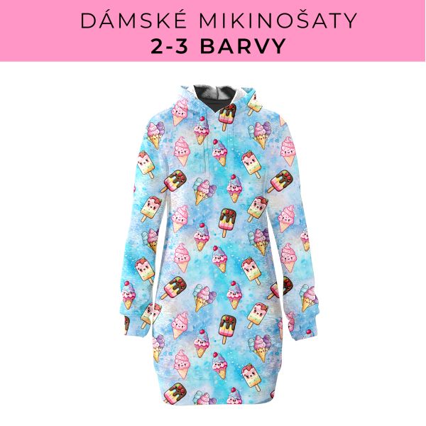 DÁMSKÝ střih - Mikinošaty 2-3 barvy