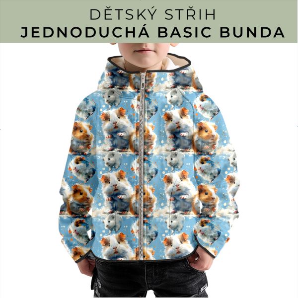 Dětský střih - jednoduchá dětská BASIC  bunda