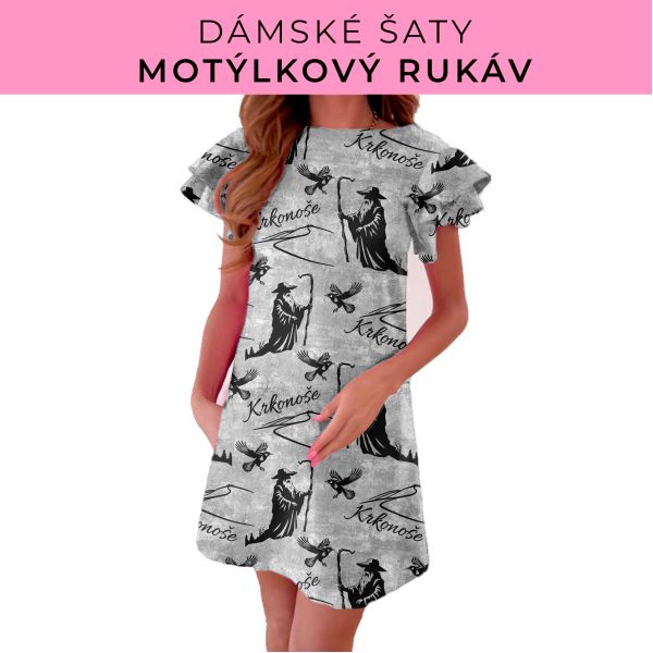 DÁMSKÝ střih - šaty s motýlkovým rukávem