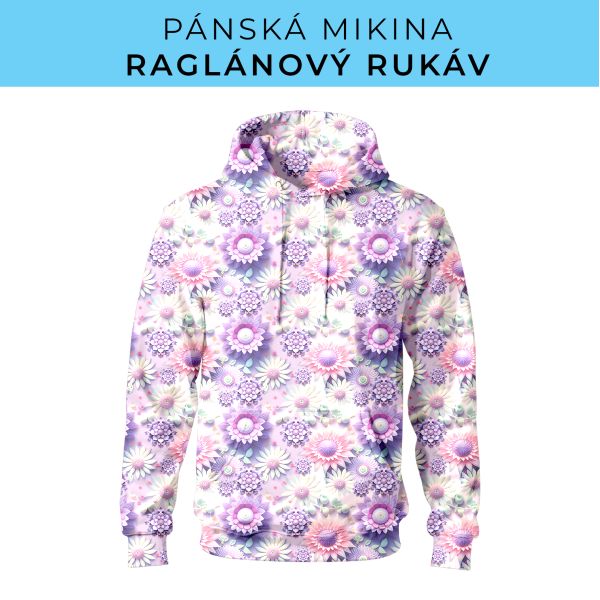 PÁNSKÝ střih - mikina raglan ZÁKLADNÍ s kapucí