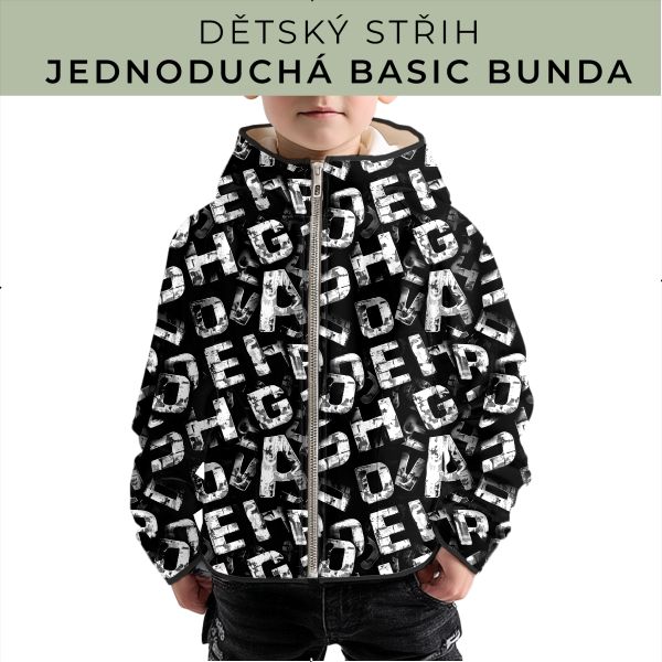 Dětský střih - jednoduchá dětská BASIC  bunda